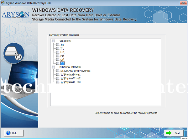 Aryson Windows Data Recovery Screenshots